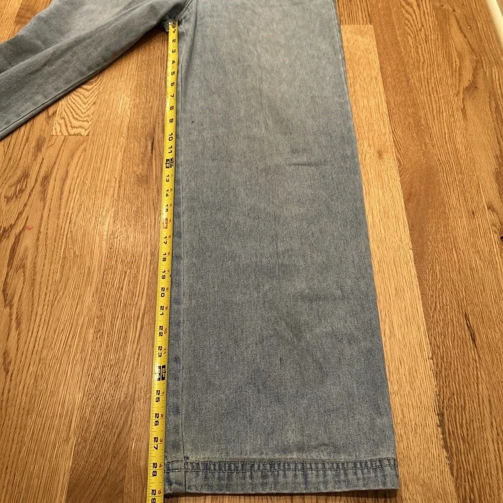 Wanted Jeans Womens 9 Blue Embroidered Medium Wash Wide Leg‎ Baggy y2K 90s